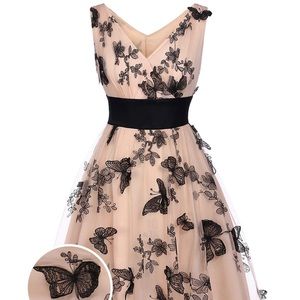 NUDE 1950S LACE BUTTERFLY SWING DRESS